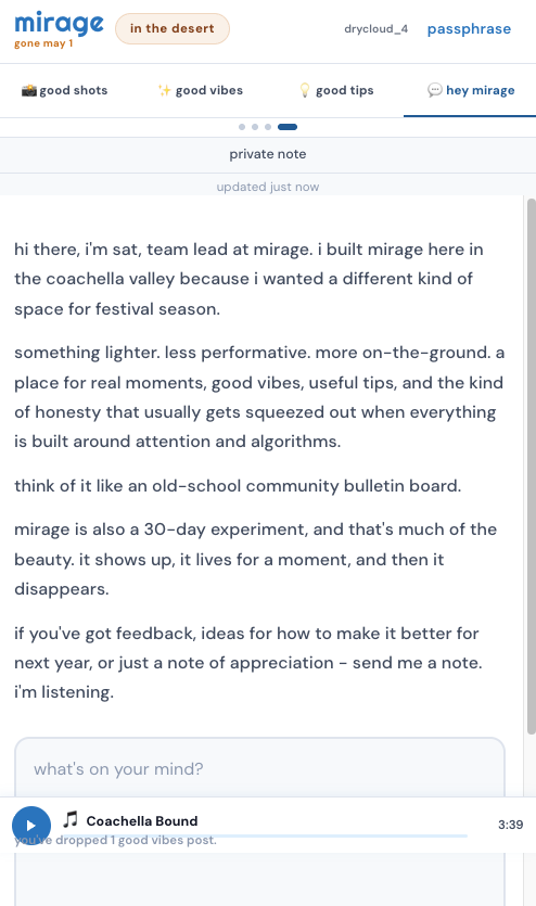 Hey Mirage — AI assistant chat